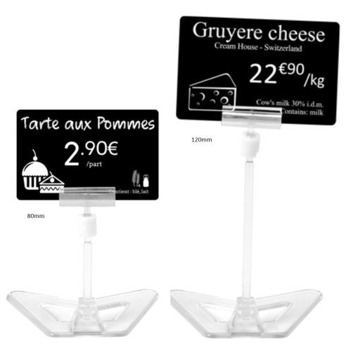 Cristal Price Ticket Stands 80mm / 120mm Pack of 25