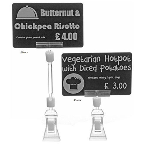 Price Tag Clamps 40mm / 80mm In Height Pack of 25